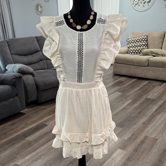 FAVLUX Ivory Ruffled Asymmetrical Dress - Picture 1 of 12